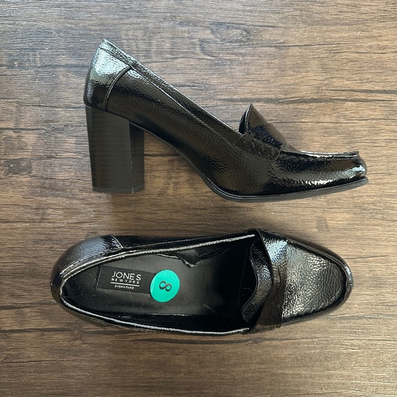 **JONES NEW YORK* Black Block Heel Shoes Size 8 - Picture 1 of 5